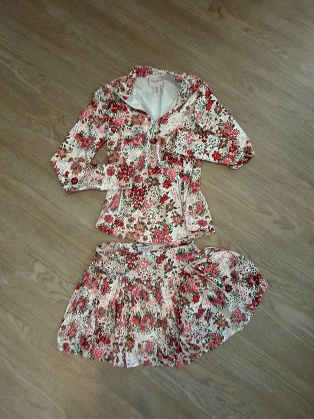 Laura Ashley Pink Floral Two-Piece athletic Set